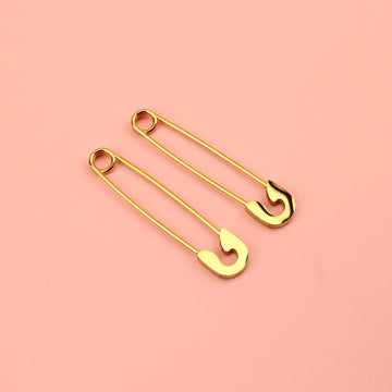Pin it to Win it Safety Pin Earrings (Gold Plated) - Sour Cherry