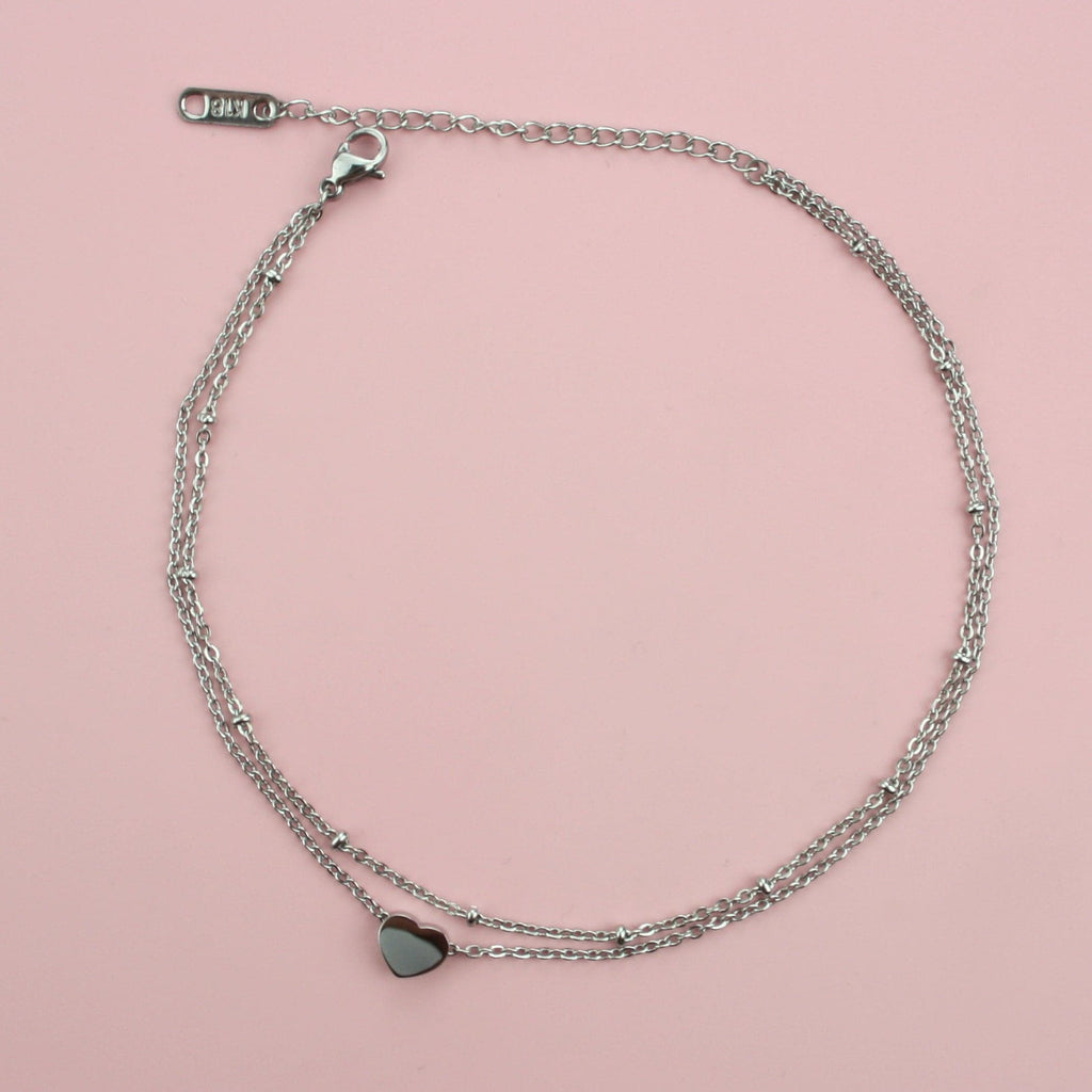 Stainless Steel bracelet with a heart shaped charm