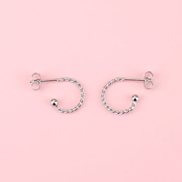 Tiny Twisted Hoop Earrings - Sour Cherry