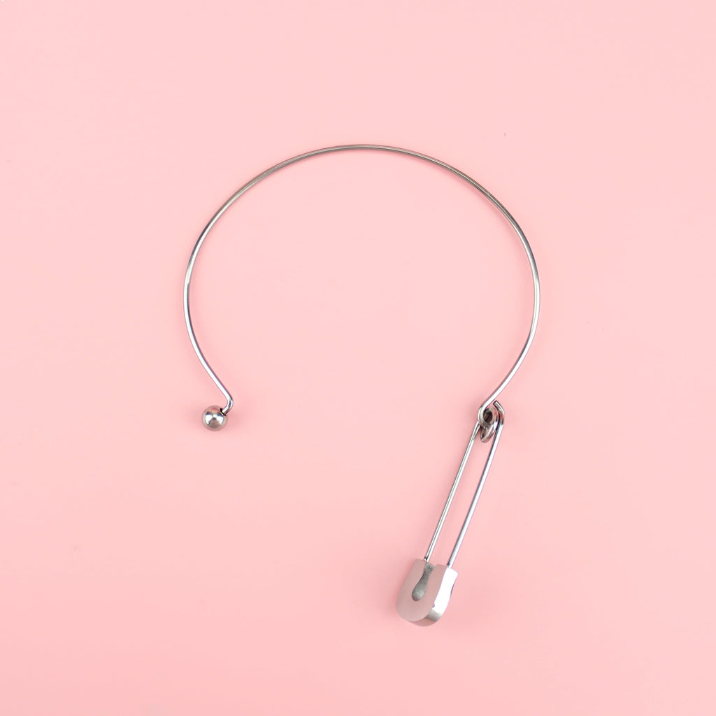Safety Pin Bangle - Sour Cherry