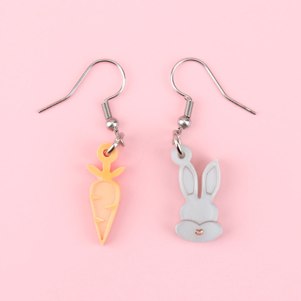 Rabbit & Carrot Earrings - Sour Cherry