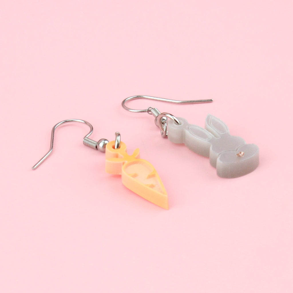 Rabbit & Carrot Earrings - Sour Cherry