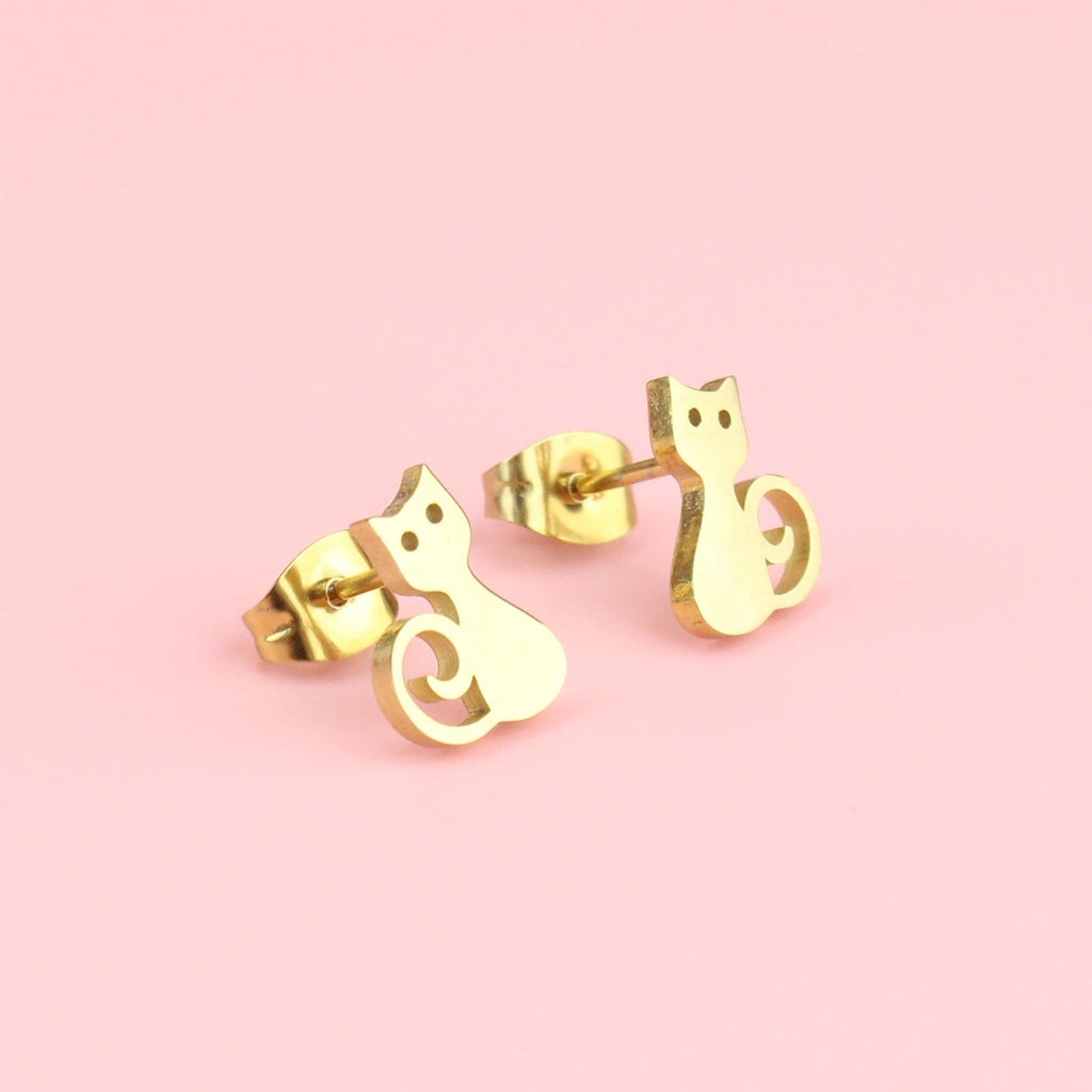 Feline Fine Earrings (Gold Plated) - Sour Cherry