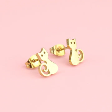 Feline Fine Earrings (Gold Plated) - Sour Cherry