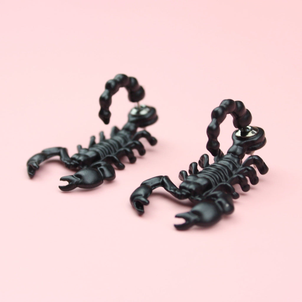 Black Scorpion 2 Piece Stud Earrings - Sour Cherry