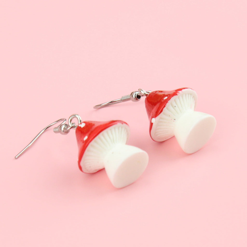 Red Toadstool Earrings - Sour Cherry