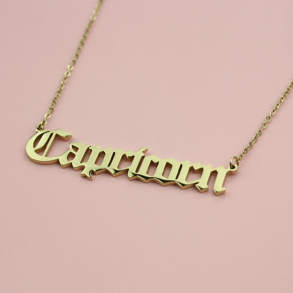 Capricorn Horoscope Necklace (Gold Plated) - Sour Cherry