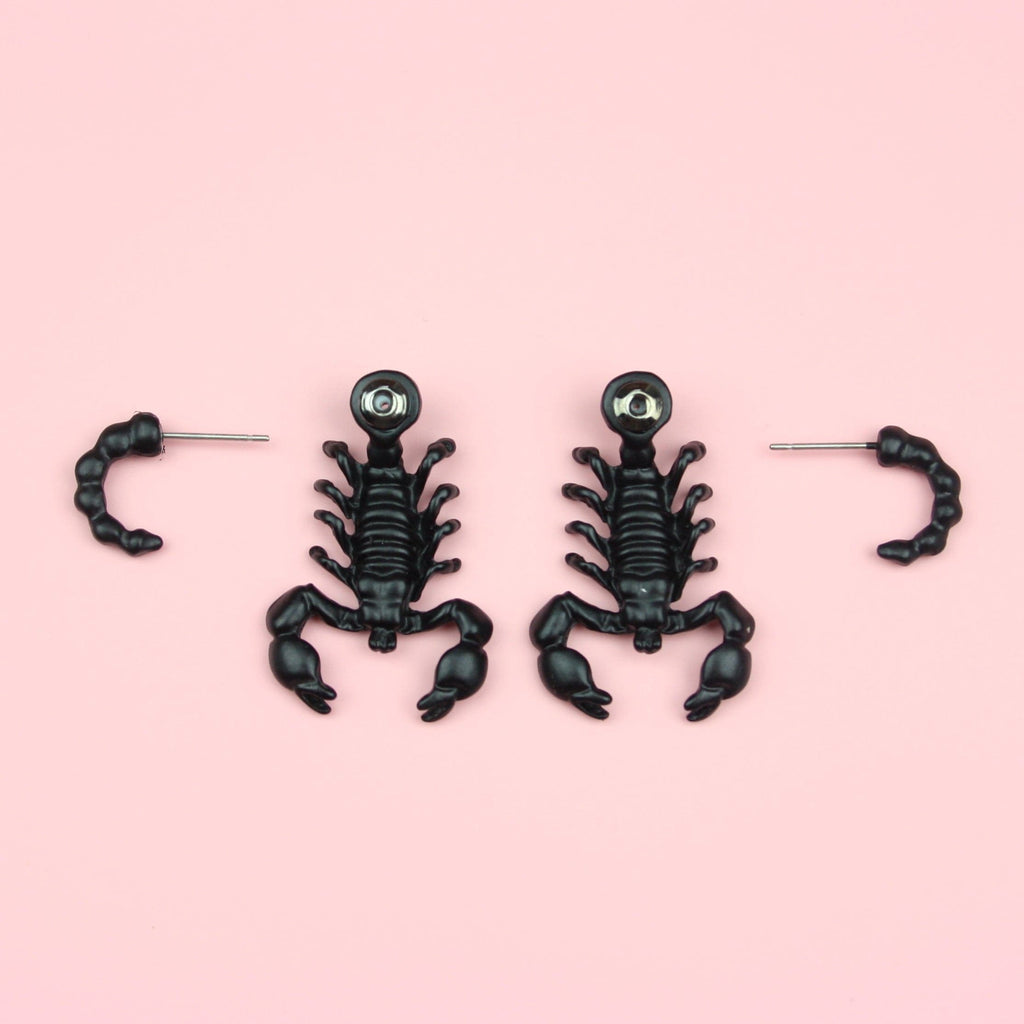 Black Scorpion 2 Piece Stud Earrings - Sour Cherry
