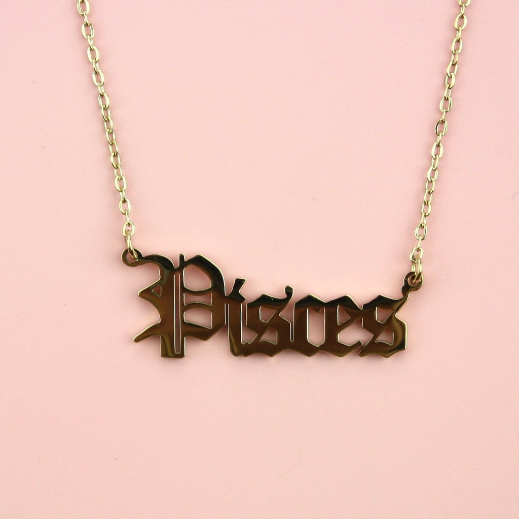 Pisces Horoscope Necklace (Gold Plated) - Sour Cherry