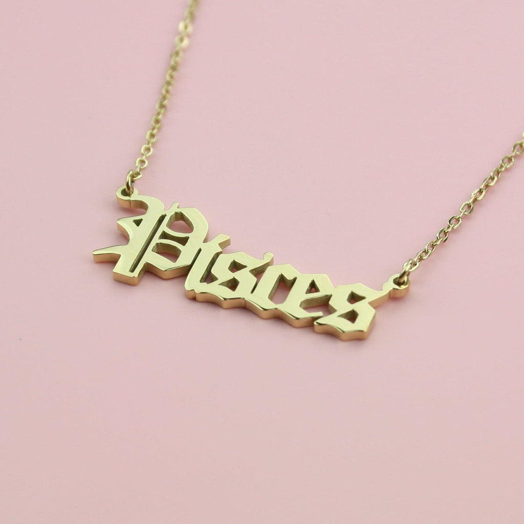 Pisces Horoscope Necklace (Gold Plated) - Sour Cherry