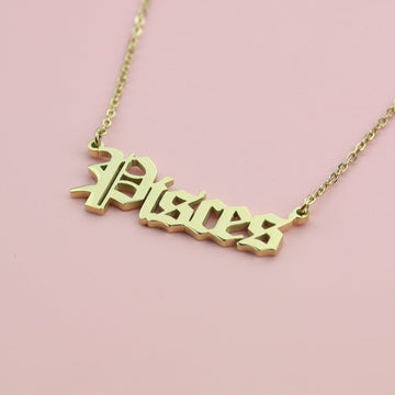 Pisces Horoscope Necklace (Gold Plated) - Sour Cherry