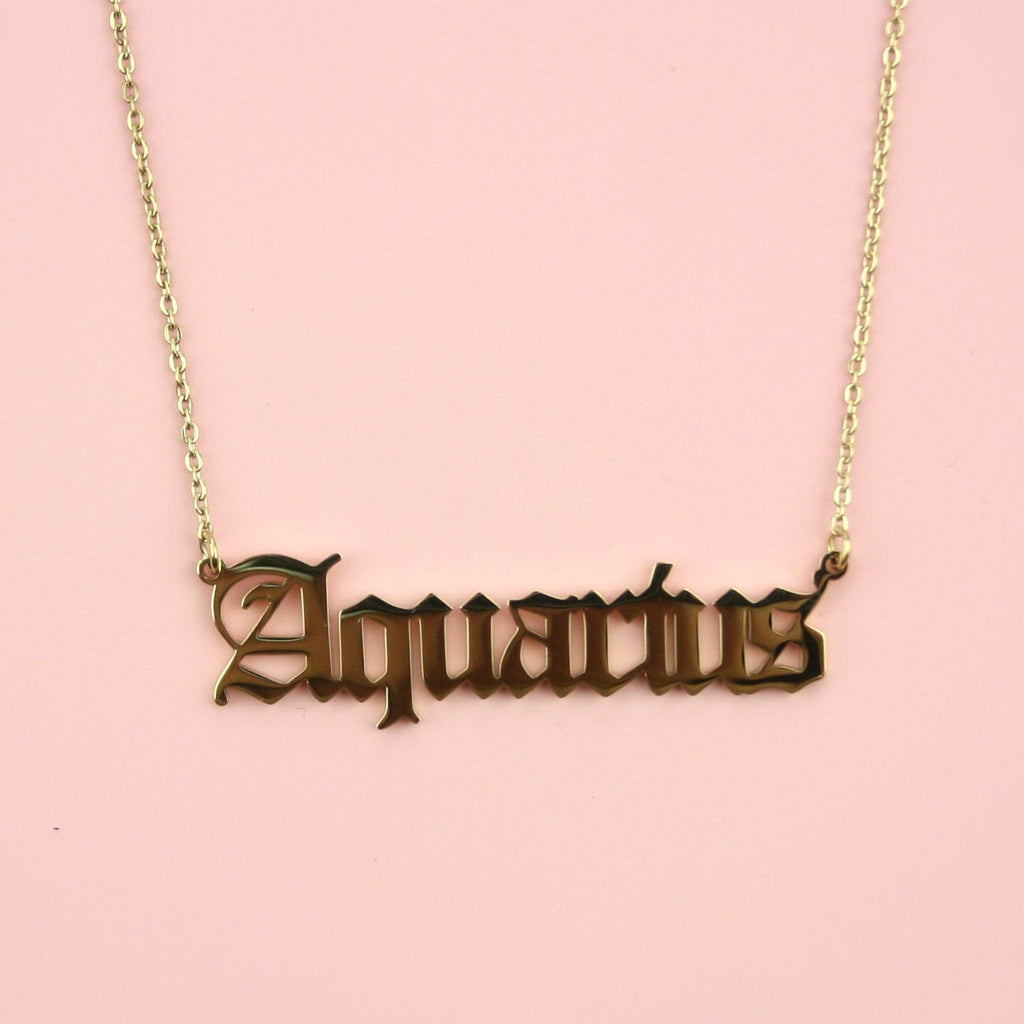 Aquarius Horoscope Necklace (Gold Plated) - Sour Cherry