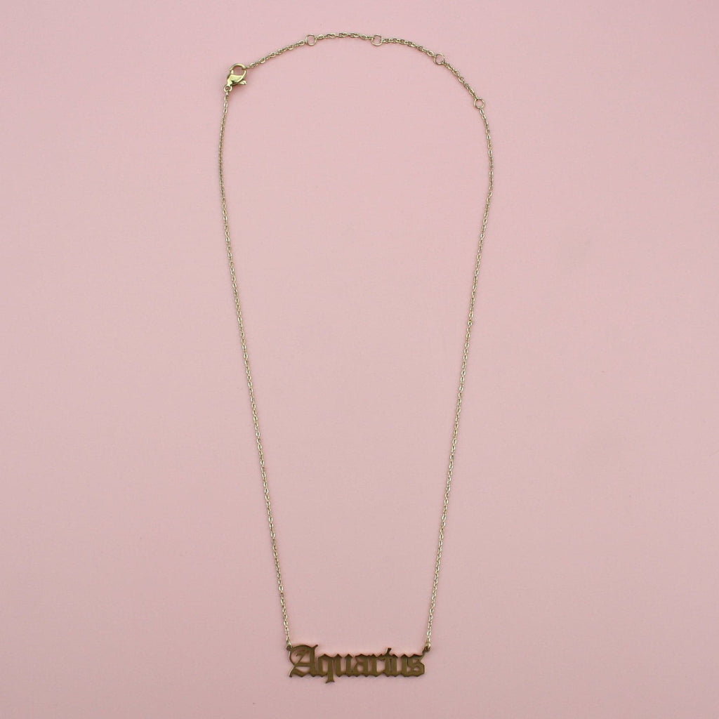 Aquarius Horoscope Necklace (Gold Plated) - Sour Cherry