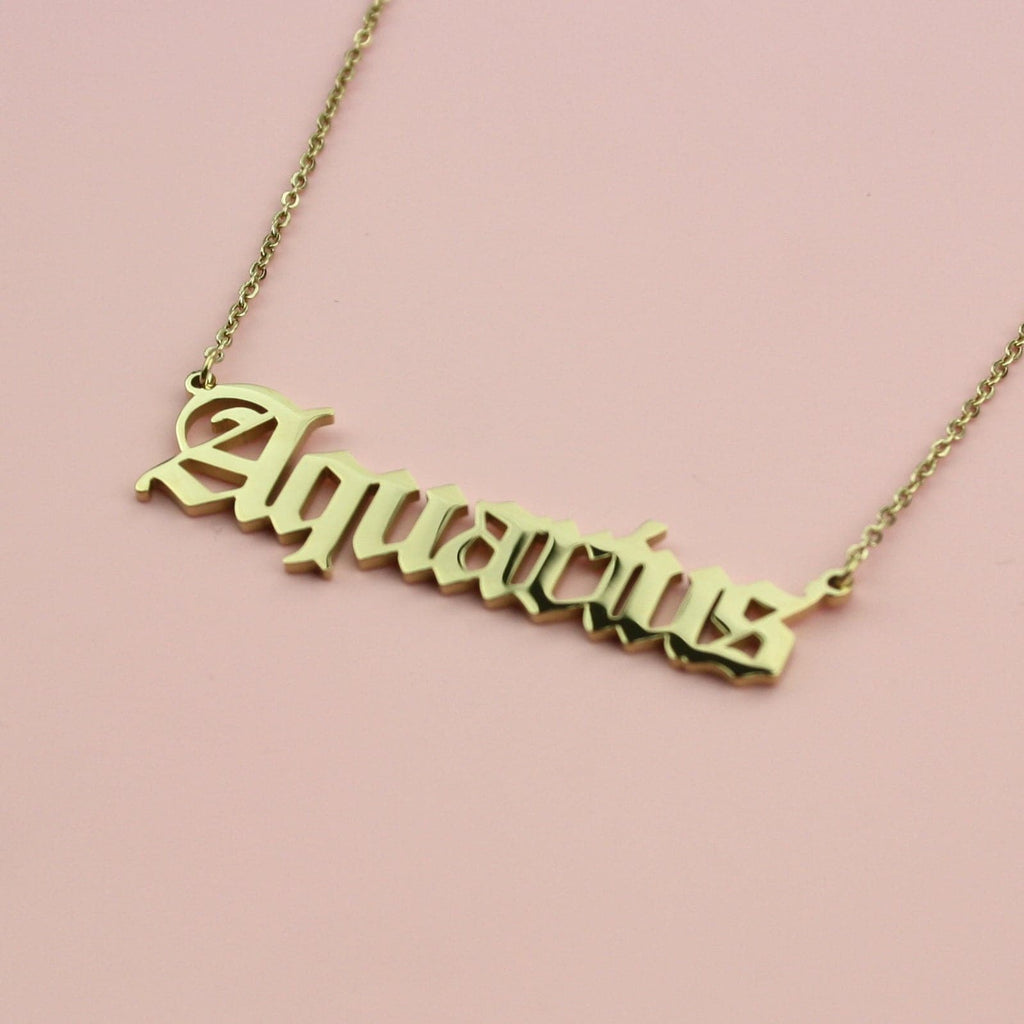 Aquarius Horoscope Necklace (Gold Plated) - Sour Cherry
