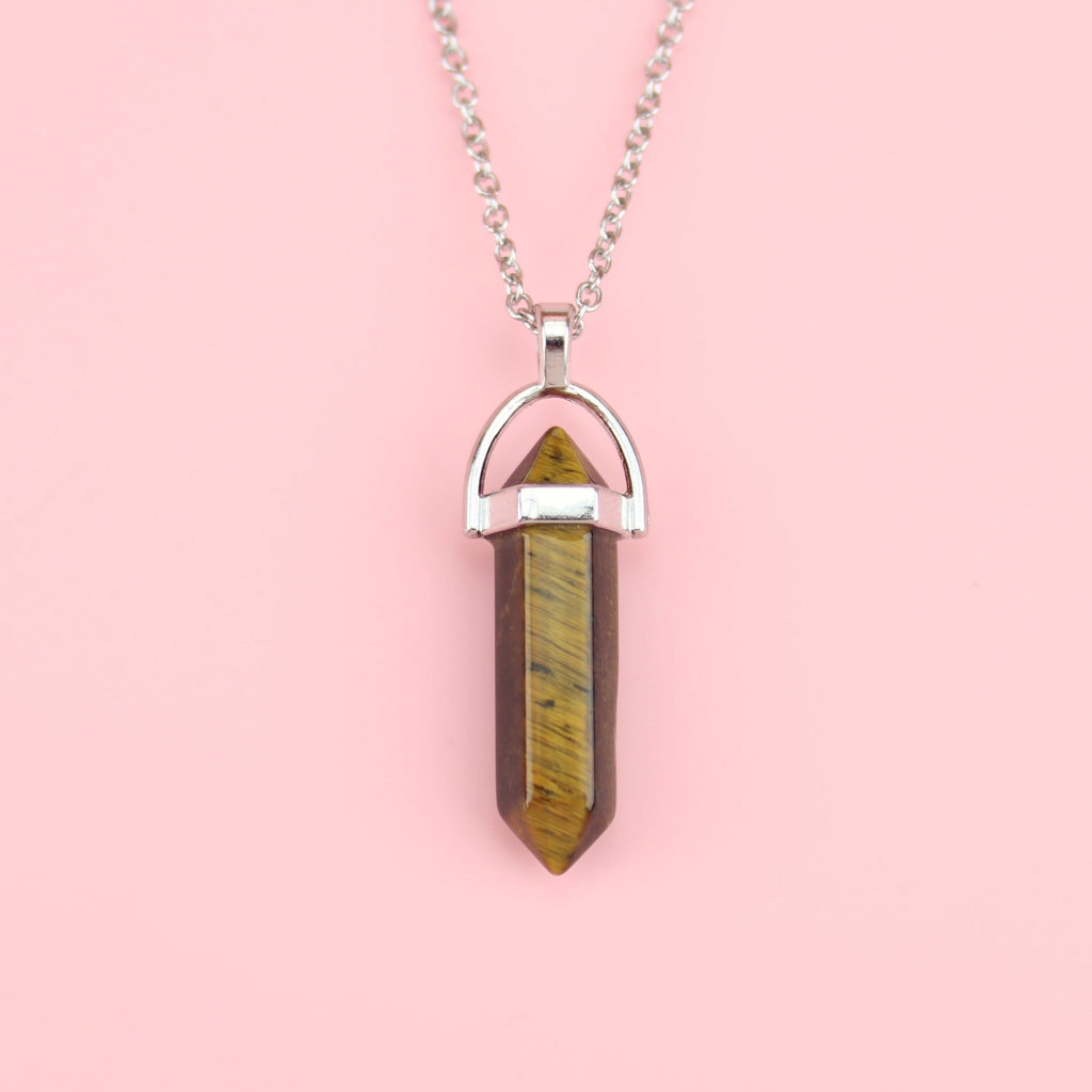 Tiger's Eye Charm on a stainless steel chain