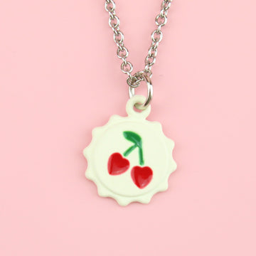 Cherry Soda Cap Necklace - Sour Cherry