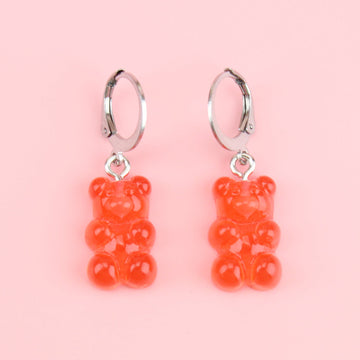 Strawberry Gummy Bear Earrings - Sour Cherry