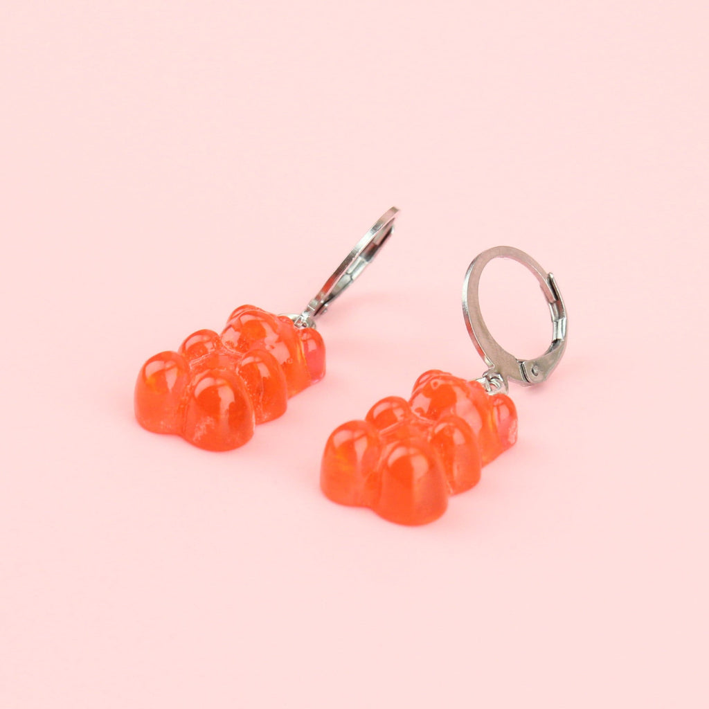 Strawberry Gummy Bear Earrings - Sour Cherry