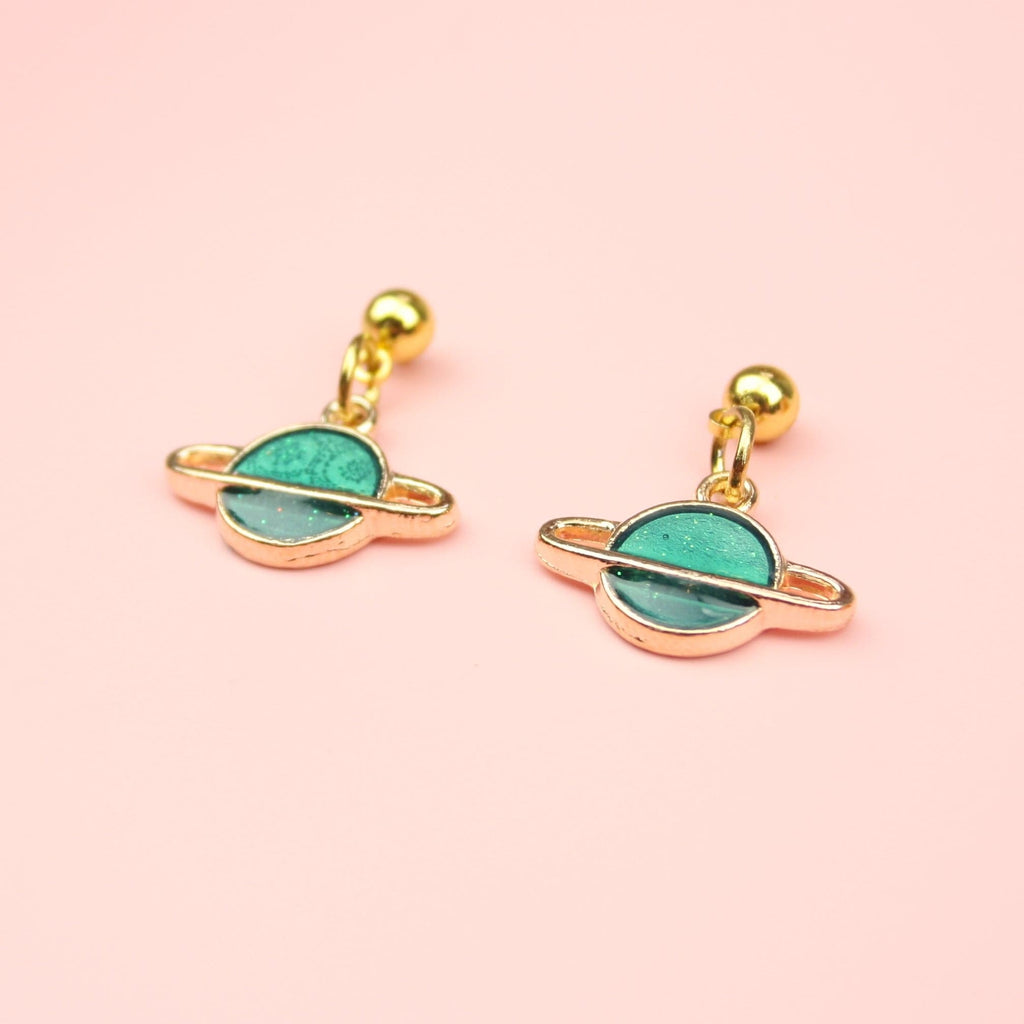Green Planet Earrings - Sour Cherry