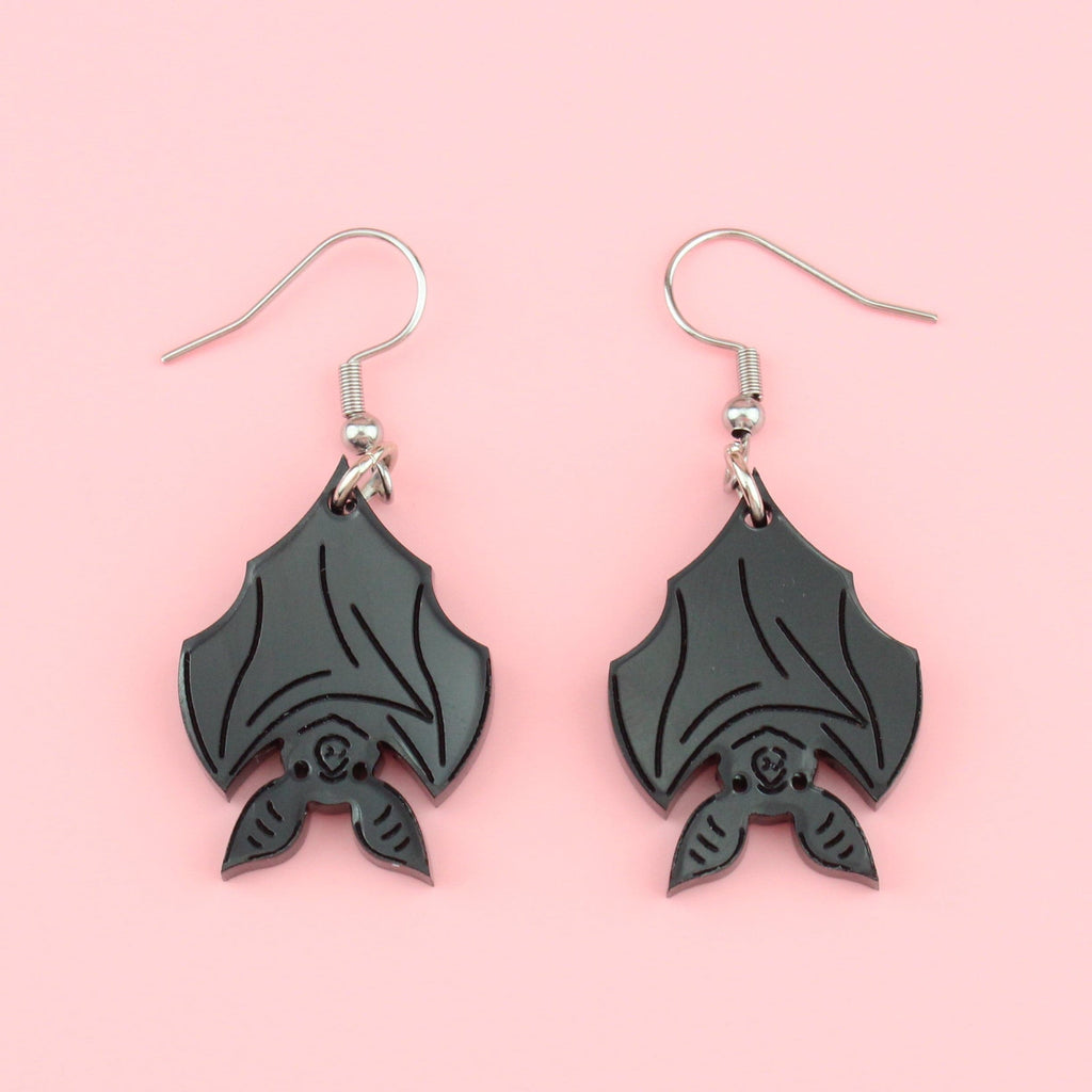 Hang In There Bat Earrings - Sour Cherry