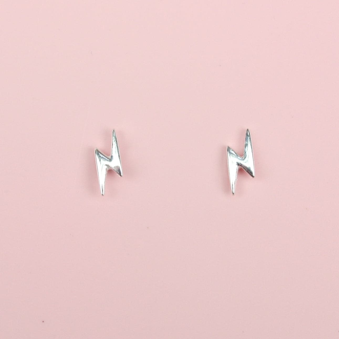 Mini Lightning Bolt Stud Earrings (Sterling Silver)