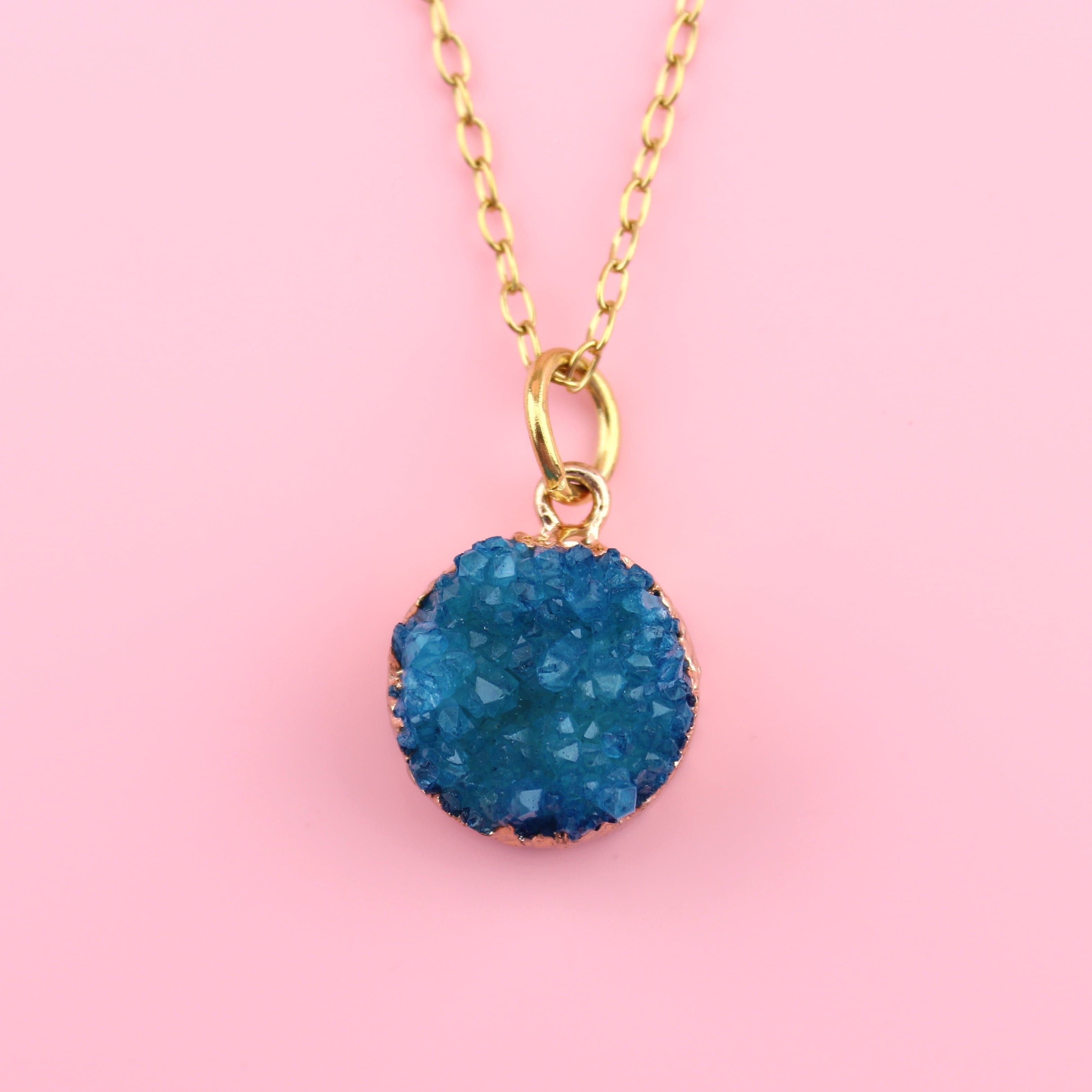 Druzy heart necklace discount