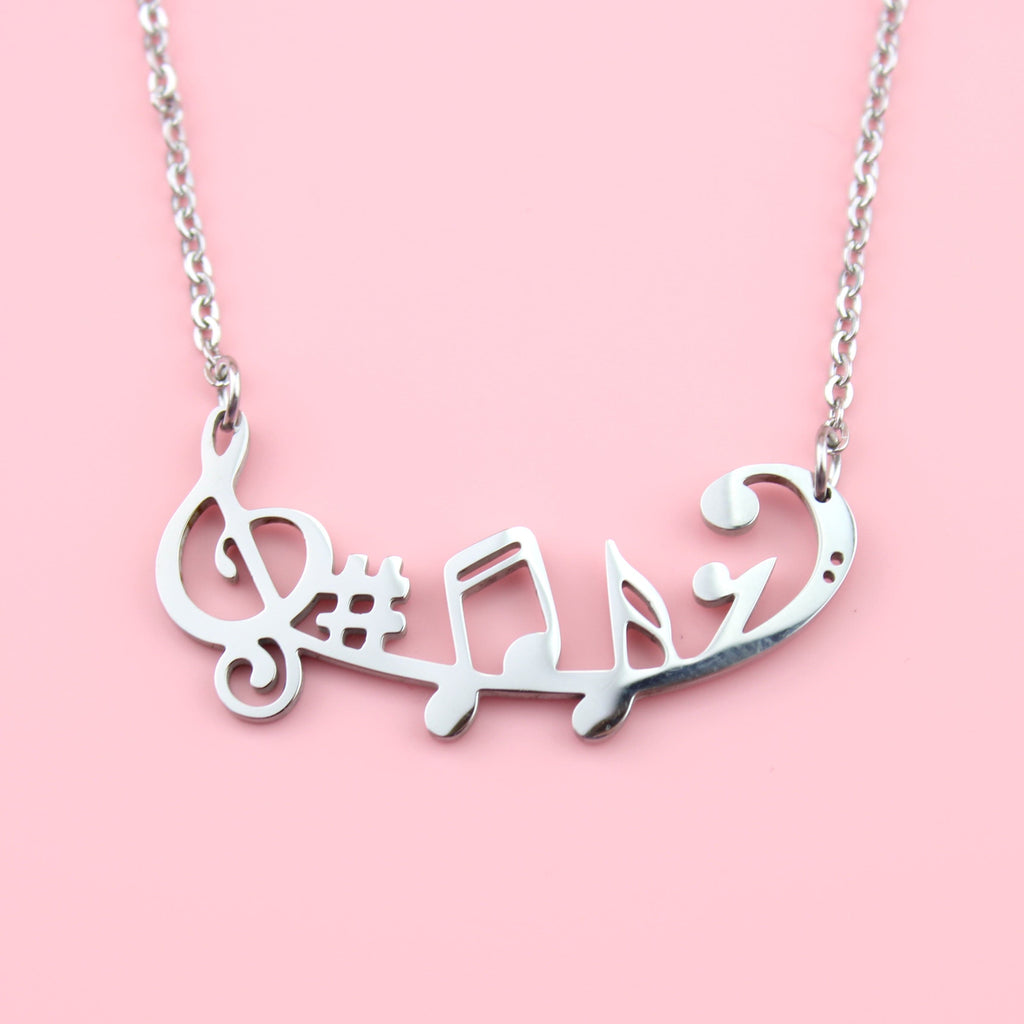 Music Note Necklace - Sour Cherry