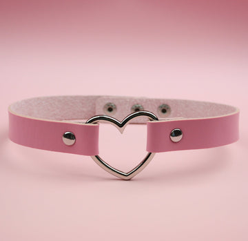 Pink Heart Choker - Sour Cherry