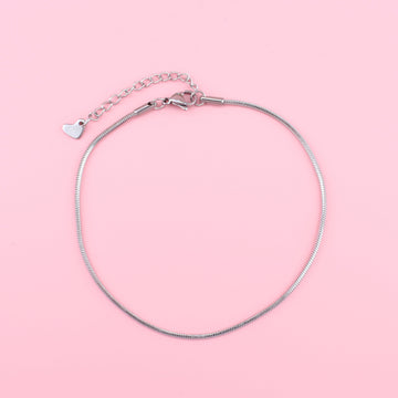 Round Snake Chain Anklet - Sour Cherry