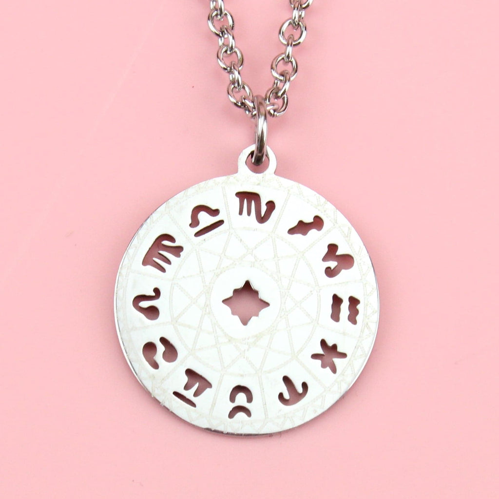 Astrology Wheel Necklace - Sour Cherry