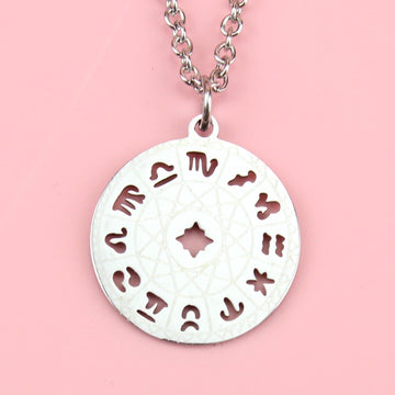 Astrology Wheel Necklace - Sour Cherry
