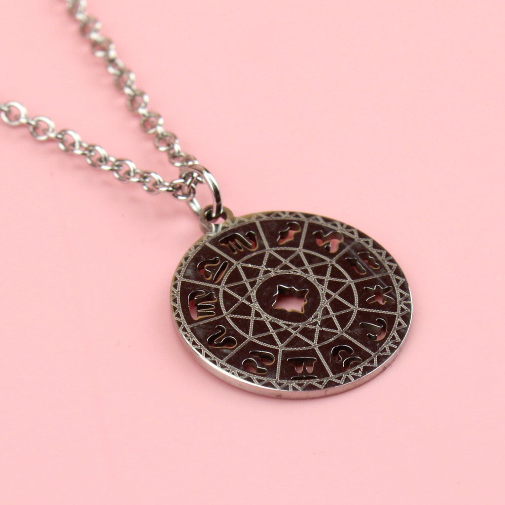 Astrology Wheel Necklace - Sour Cherry
