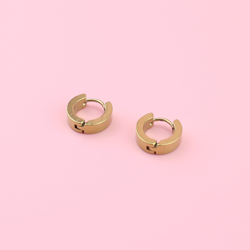 Huggie Hoop Earrings (Gold Plated) - Sour Cherry