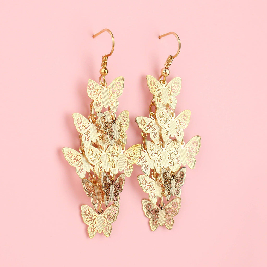 A Cluster of Butterly Charms on Gold Plated wires