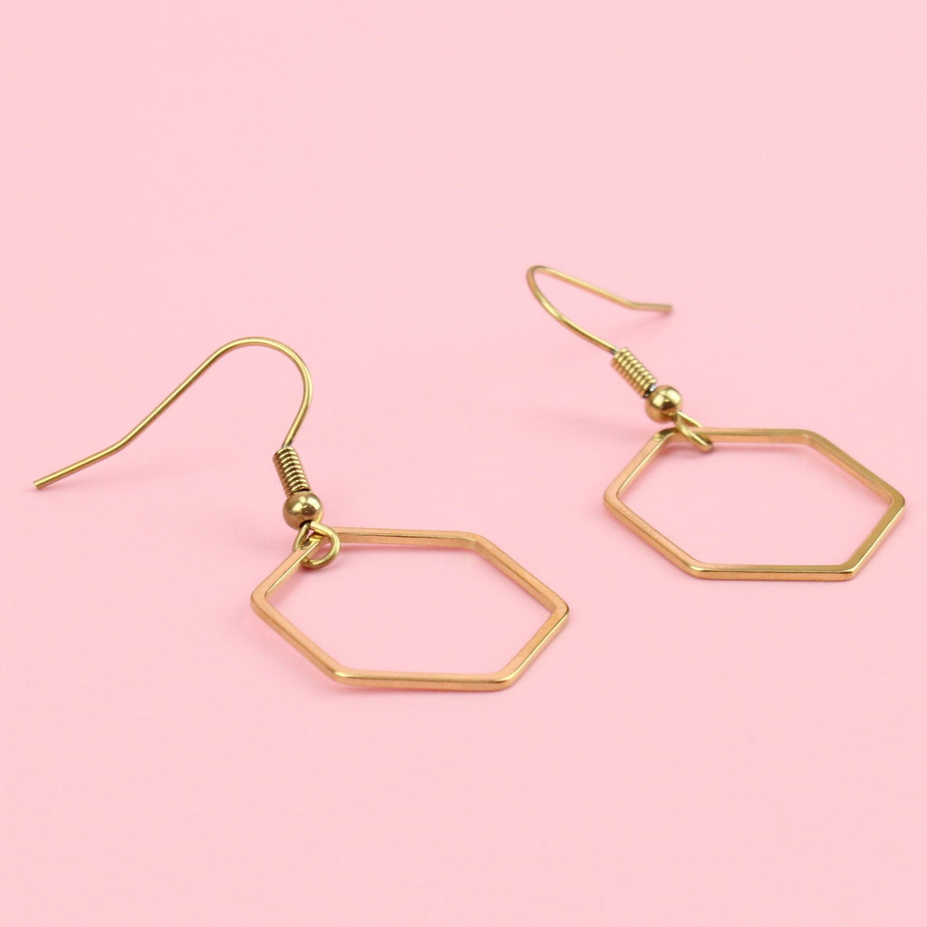 Classic Honeycomb Earrings (Gold Plated) - Sour Cherry