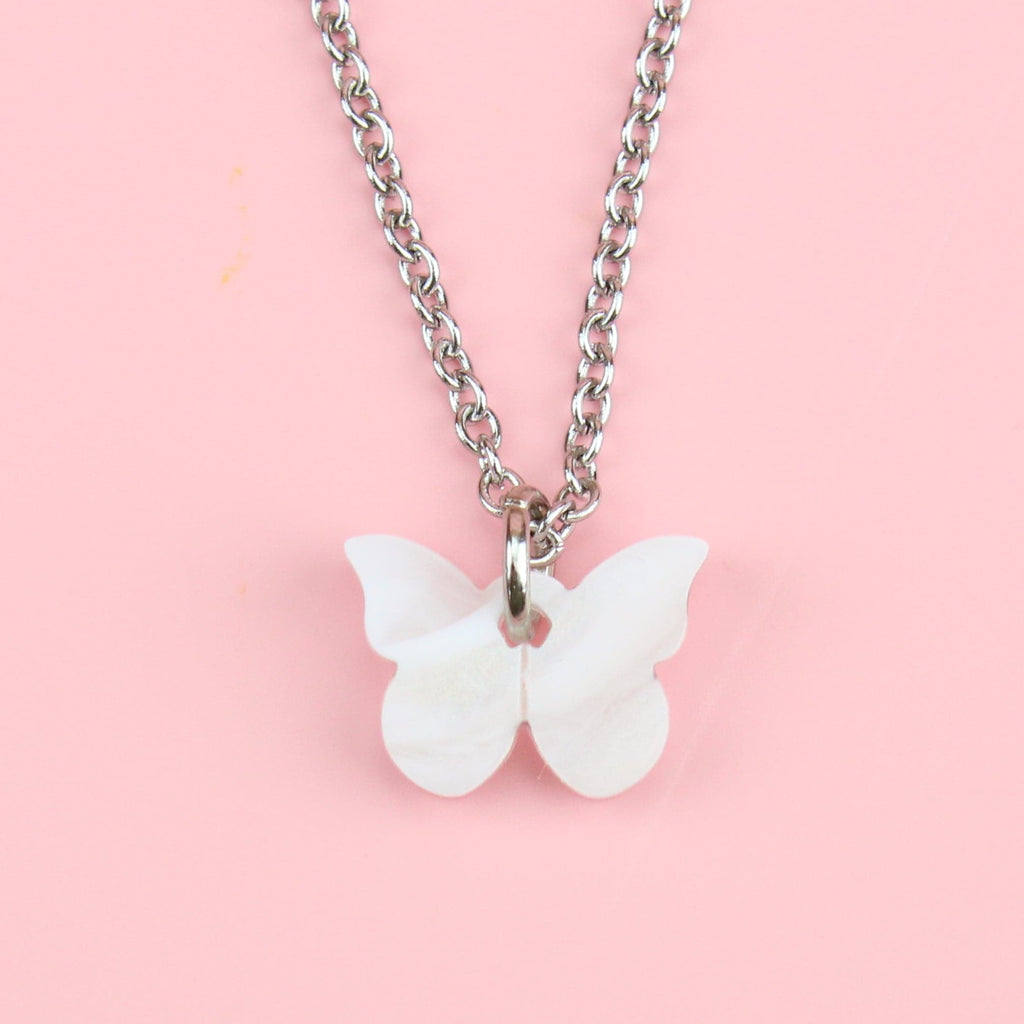 You're My Butterfly, Sugar Baby Necklace (White Marble) - Sour Cherry