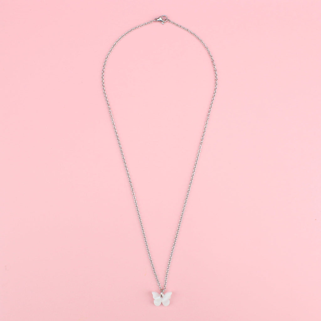 You're My Butterfly, Sugar Baby Necklace (White Marble) - Sour Cherry