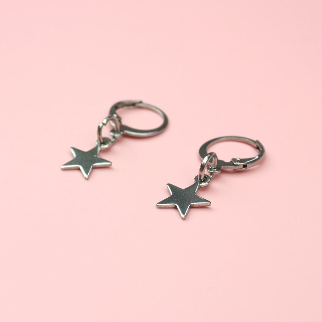Star Hoop Earrings - Sour Cherry