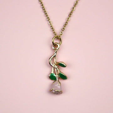 Pink Enchanted Rose Necklace - Sour Cherry