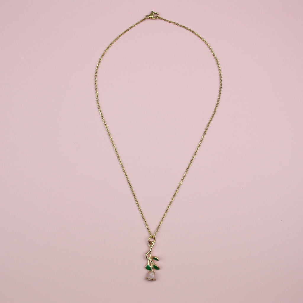 Pink Enchanted Rose Necklace - Sour Cherry