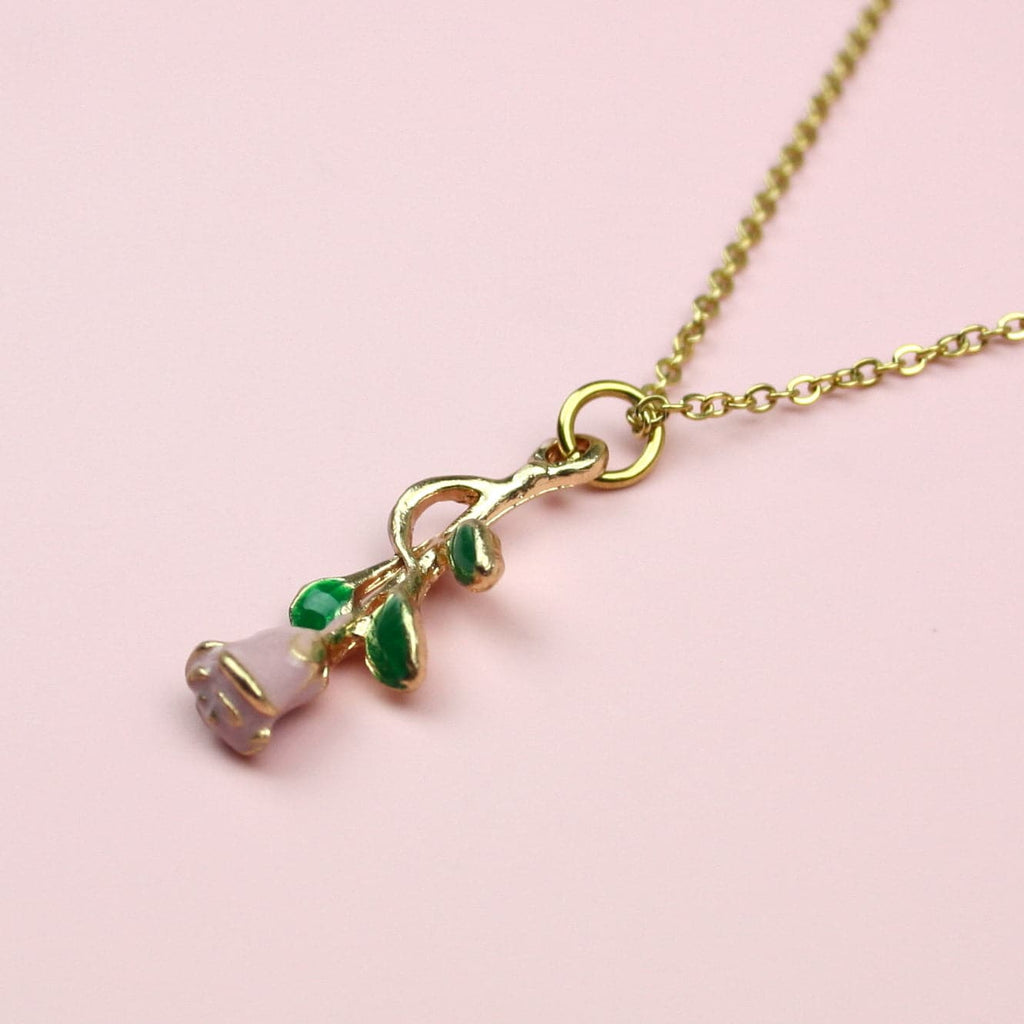 Pink Enchanted Rose Necklace - Sour Cherry