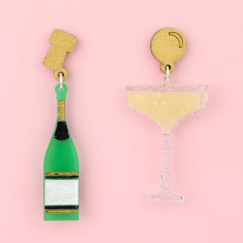 Champagne Supernew-Year Earrings - Sour Cherry