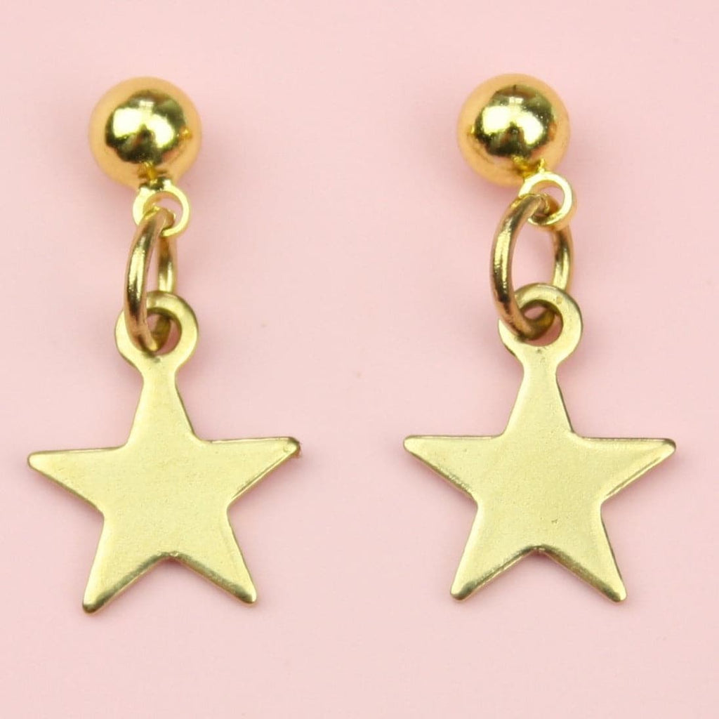 Star Drop Earrings (Gold Plated) - Sour Cherry