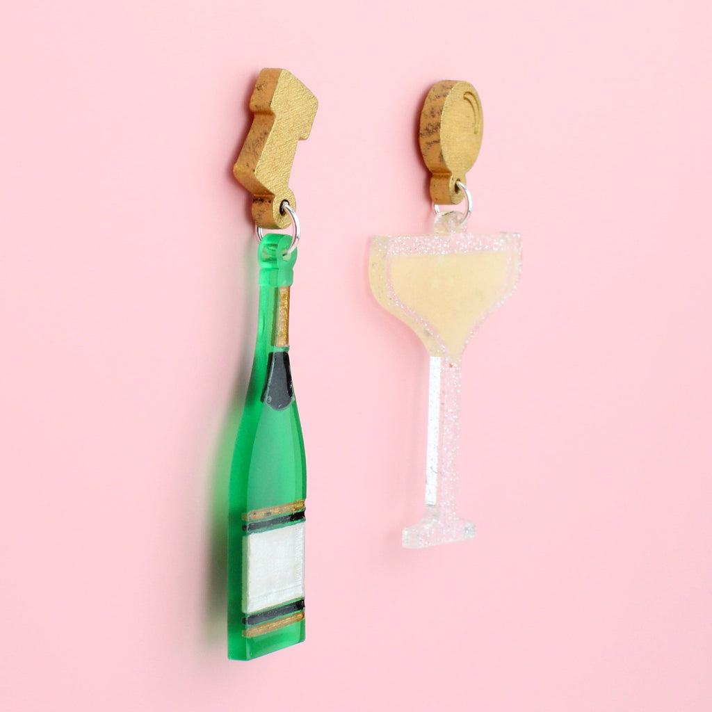 Champagne Supernew-Year Earrings - Sour Cherry
