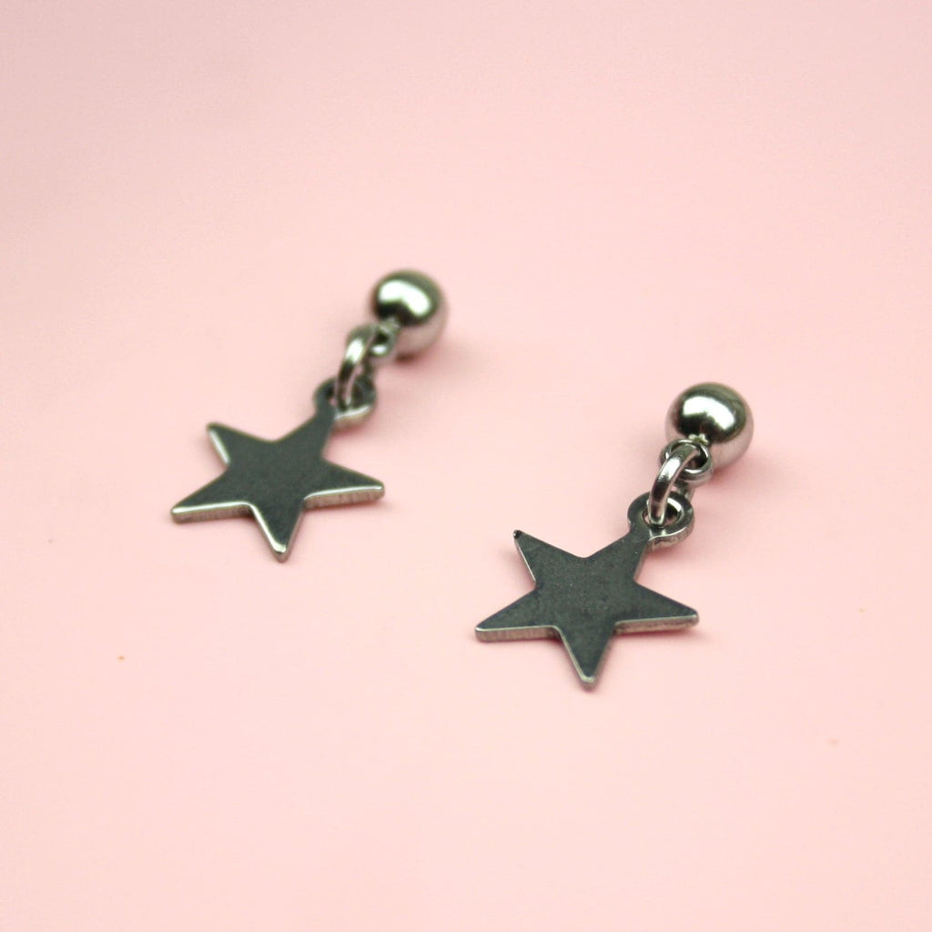 Stainless Steel Studs with Star Charms
