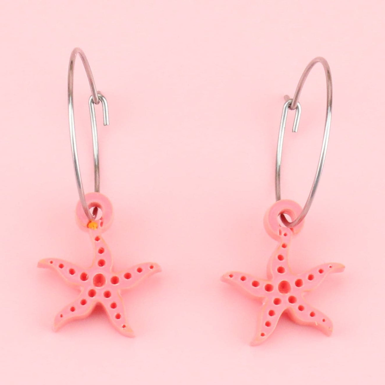 Starfish Hoop Earrings - Sour Cherry