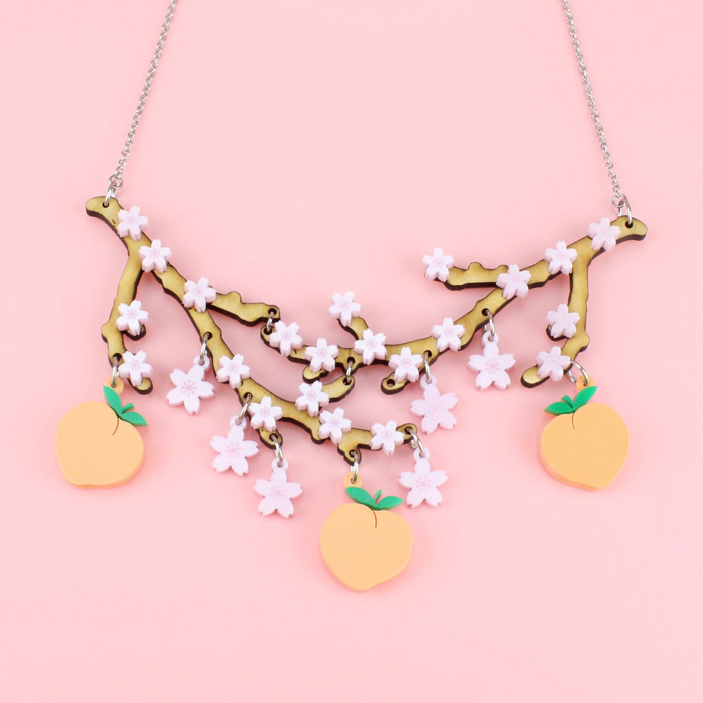 Peach Please Cherry Blossom Necklace - Sour Cherry