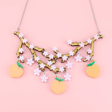 Peach Please Cherry Blossom Necklace - Sour Cherry