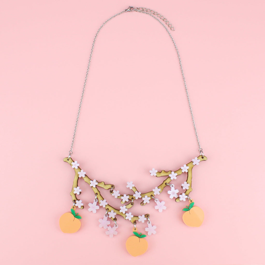 Peach Please Cherry Blossom Necklace - Sour Cherry