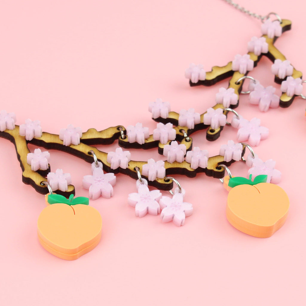 Peach Please Cherry Blossom Necklace - Sour Cherry
